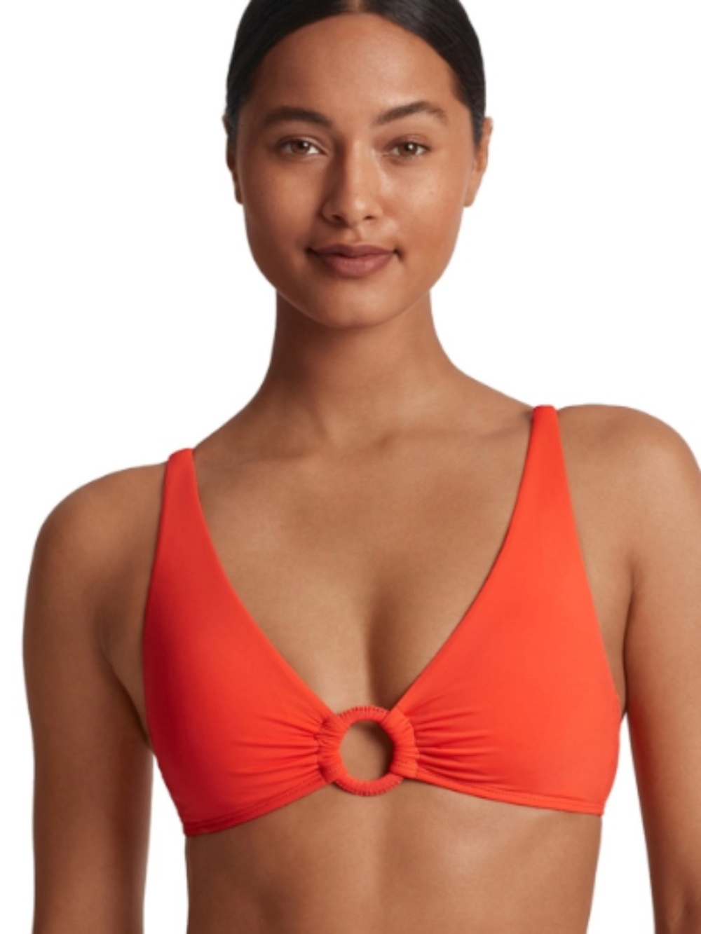 Lauren Ralph Lauren Women's Macrame-Ring Bikini Top Swim Persimmon Sz 4 12246